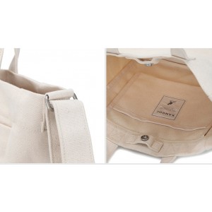 Kangol Fluffy Logo Canvas Totebag- Ivory 3792